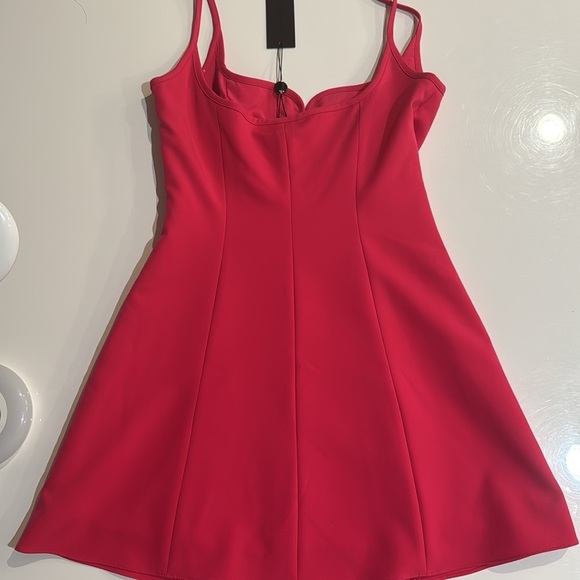 NWT. Hot Pink Gianni Bini Dress with Rhinestone Bows. Size: 4. - Picture 6 of 6